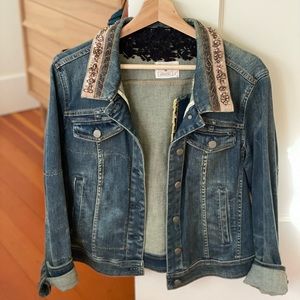 Anthropologie Holding Horses beaded jean jacket